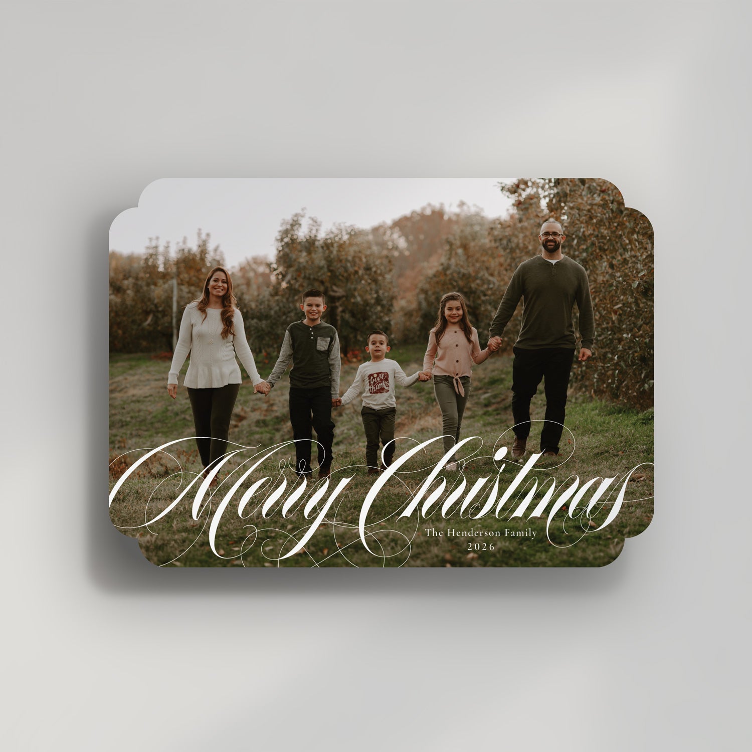 Photo Christmas Cards: Elegant Script