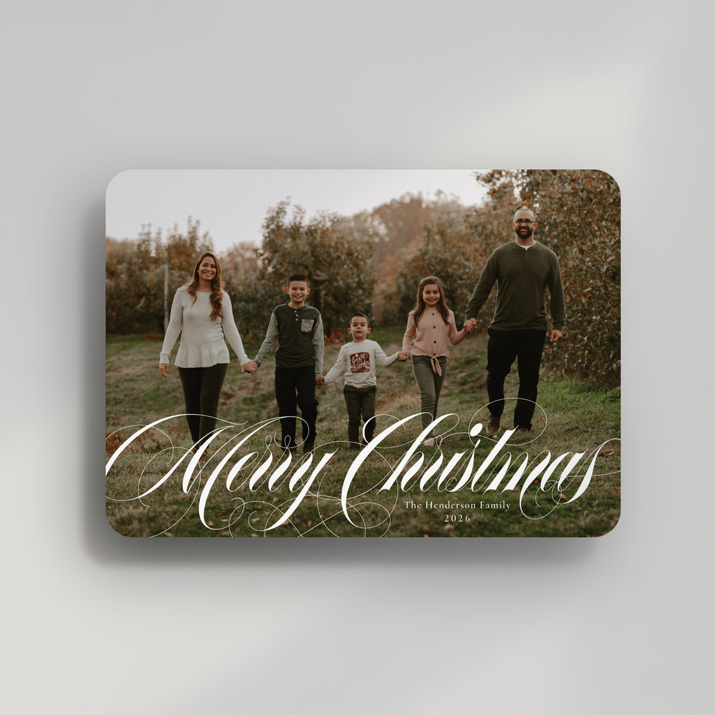 Photo Christmas Cards: Elegant Script