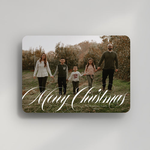 Photo Christmas Cards: Elegant Script