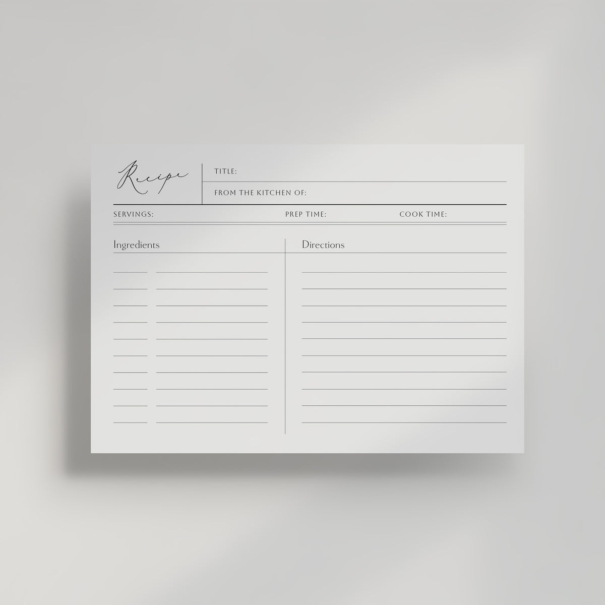 Simple Recipe Card
