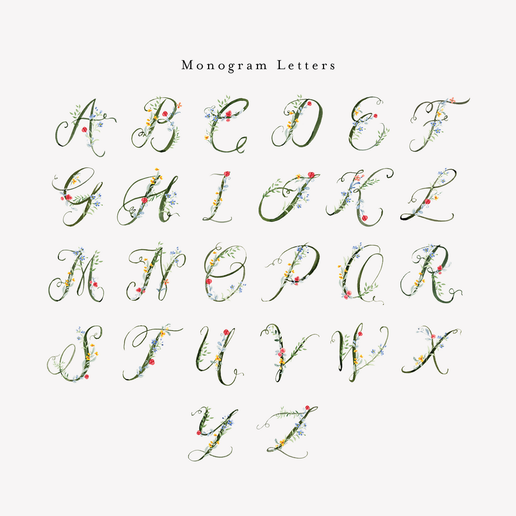 Monogram Script Personalized Notecard