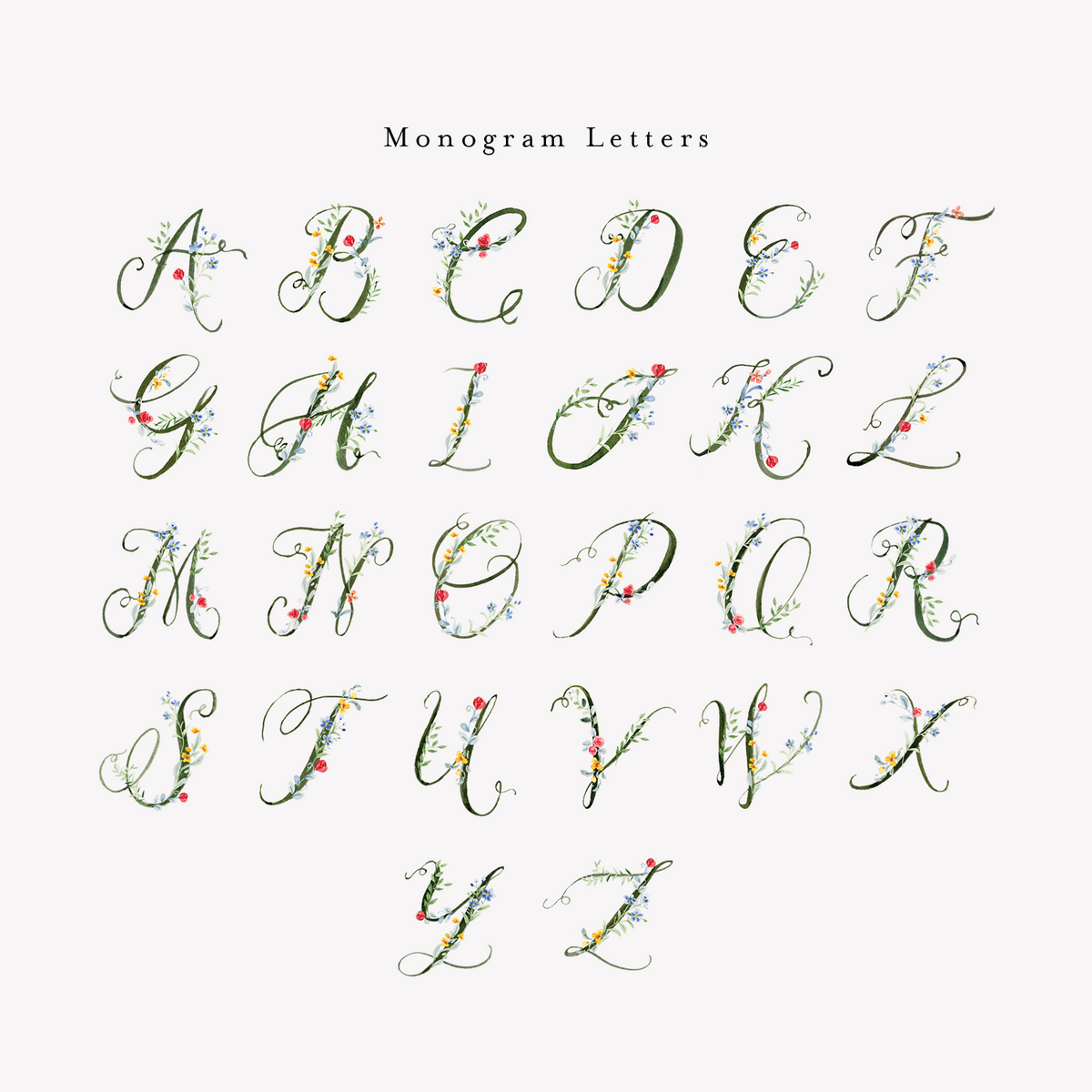 Monogram Script Personalized Notecard